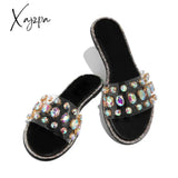 Xajzpa - Gem Slip-On Clear Strap Slippers