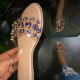 Xajzpa - Gem Slip-On Clear Strap Slippers