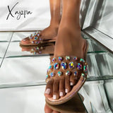 Xajzpa - Gem Slip-On Clear Strap Slippers