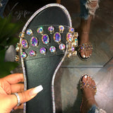 Xajzpa - Gem Slip-On Clear Strap Slippers