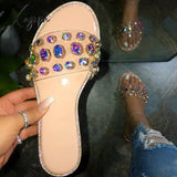 Xajzpa - Gem Slip-On Clear Strap Slippers