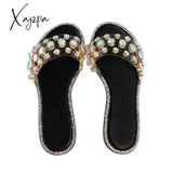 Xajzpa - Gem Slip-On Clear Strap Slippers