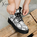 Xajzpa - Genuine Leather Ankle Boots Women Winter Shoes Thigh High 2023 Brand Black Platform Heels