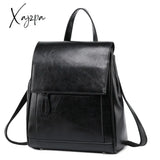 Xajzpa - Genuine Leather Backpack Rucksack For Women School Cross Body Bags Travel Oil Wax Cowhide