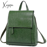 Xajzpa - Genuine Leather Backpack Rucksack For Women School Cross Body Bags Travel Oil Wax Cowhide