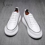 Xajzpa - Genuine Leather Men Casual Shoes Handmade Luxury Brand Mens Sneakers Moccasins Slip-On