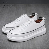 Xajzpa - Genuine Leather Men Casual Shoes Handmade Luxury Brand Mens Sneakers Moccasins Slip-on British Male Boat Shoes Increased Shoes