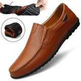 Xajzpa - Genuine Leather Men Casual Shoes Luxury Brand Mens Loafers Moccasins Breathable Slip On