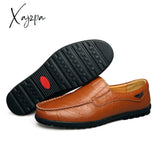 Xajzpa - Genuine Leather Men Casual Shoes Luxury Brand Mens Loafers Moccasins Breathable Slip On