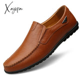 Xajzpa - Genuine Leather Men Casual Shoes Luxury Brand Mens Loafers Moccasins Breathable Slip On