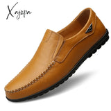 Xajzpa - Genuine Leather Men Casual Shoes Luxury Brand Mens Loafers Moccasins Breathable Slip On