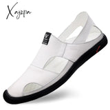 Xajzpa - Genuine Leather Men Casual Shoes Luxury Sandals Mens Loafers Moccasins Breathable Slip On