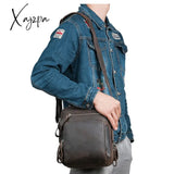 Xajzpa - Genuine Leather Men Cross Body Shoulder Bags Handbag For Business Briefcase Crazy Horse