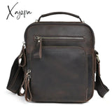 Xajzpa - Genuine Leather Men Cross Body Shoulder Bags Handbag For Business Briefcase Crazy Horse