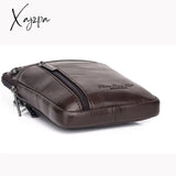 Xajzpa - Genuine Leather Men Mini Cross Body Shoulder Fanny Bags Casual Hook Cell Mobile Phone Case