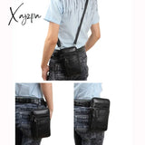 Xajzpa - Genuine Leather Men Mini Cross Body Shoulder Fanny Bags Casual Hook Cell Mobile Phone Case