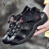 Xajzpa - Genuine Leather Men Sandals Summer New Large Size Sandals Men’s Casual Shoes Fashion