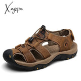 Xajzpa - Genuine Leather Men Sandals Summer New Large Size Sandals Men’s Casual Shoes Fashion