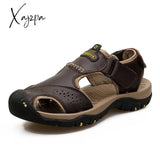 Xajzpa - Genuine Leather Men Sandals Summer New Large Size Sandals Men’s Casual Shoes Fashion