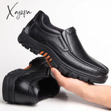 Xajzpa - Genuine Leather Shoes Men Loafers Soft Cow Casual New Male Footwear Black Brown Slip-On