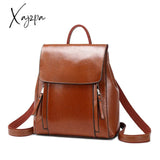 Xajzpa - Genuine Leather Women Backpack Rucksack Cross Body Shoulder Bag Girls School Female