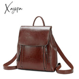 Xajzpa - Genuine Leather Women Backpack Rucksack Cross Body Shoulder Bag Girls School Female