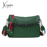 Xajzpa - Genuine Leather Women Handbags Women’s Bag Soft Cowhide Shoulder Bags Designer Chain