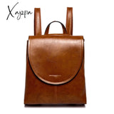 Xajzpa - Genuine Leather Women Rucksack Knapsack Shoulder Cross Body Bags Female Fashion Lady Oil