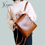Xajzpa - Genuine Leather Women Rucksack Knapsack Shoulder Cross Body Bags Female Fashion Lady Oil