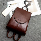 Xajzpa - Genuine Leather Women Rucksack Knapsack Shoulder Cross Body Bags Female Fashion Lady Oil