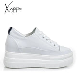 Xajzpa - Genuine Leather Women’s White Shoes Platform Sneakers Spring Autumn Fashion Women Black