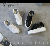 Xajzpa - Genuine Leather Women’s White Shoes Platform Sneakers Spring Autumn Fashion Women Black