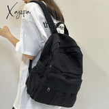 Xajzpa - Girl Fabric School Bag New Fashion College Student Vintage Women Backpack Canvas Female