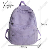 Xajzpa - Girl Fabric School Bag New Fashion College Student Vintage Women Backpack Canvas Female