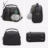 Xajzpa - Girl Messenger Bags With Fair Ball Tassel Fashion Pu Leather Handbag For Women Female