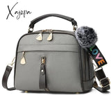 Xajzpa - Girl Messenger Bags With Fair Ball Tassel Fashion Pu Leather Handbag For Women Female