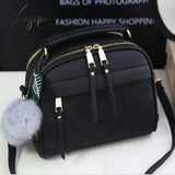 Xajzpa - Girl Messenger Bags With Fair Ball Tassel Fashion Pu Leather Handbag For Women Female