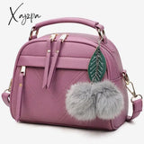 Xajzpa - Girl Messenger Bags With Fair Ball Tassel Fashion Pu Leather Handbag For Women Female