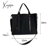 Xajzpa - Girls Female Thickened Canvas Shoulder Bag College Student Portable Schoolbag Computer