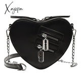 Xajzpa - Gothic Heart Blade Zipper Chain Crossbody Bags For Women Girl Casual Shoulder Purses And