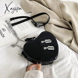 Xajzpa - Gothic Heart Blade Zipper Chain Crossbody Bags For Women Girl Casual Shoulder Purses And