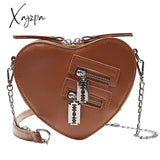 Xajzpa - Gothic Heart Blade Zipper Chain Crossbody Bags For Women Girl Casual Shoulder Purses And