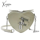 Xajzpa - Gothic Heart Blade Zipper Chain Crossbody Bags For Women Girl Casual Shoulder Purses And