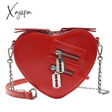 Xajzpa - Gothic Heart Blade Zipper Chain Crossbody Bags For Women Girl Casual Shoulder Purses And