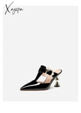 Xajzpa - Half Slippers Women’s Summer New Pointed Toe Fashion Support Shoes Soft Leather Thick