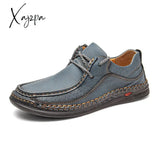 Xajzpa - Hand-Stitching Leather Shoes Men Casual Sneakers Comfty Driving Shoe Breathable Loafers