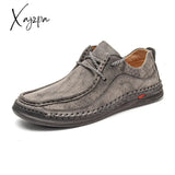 Xajzpa - Hand-Stitching Leather Shoes Men Casual Sneakers Comfty Driving Shoe Breathable Loafers