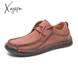 Xajzpa - Hand-Stitching Leather Shoes Men Casual Sneakers Comfty Driving Shoe Breathable Loafers