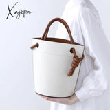 Xajzpa - Handbags For Women Luxury Designer Bucket Bag Pu Leather Material Party Simple Contrasting