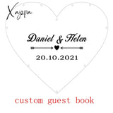 Xajzpa - Heart Shape Transparent Wedding Guest Book Decoration Rustic Sweet Drop Box Drop 3D